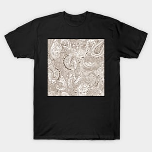 Sepia Paisley Pattern T-Shirt